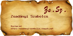 Zsadányi Szabolcs névjegykártya